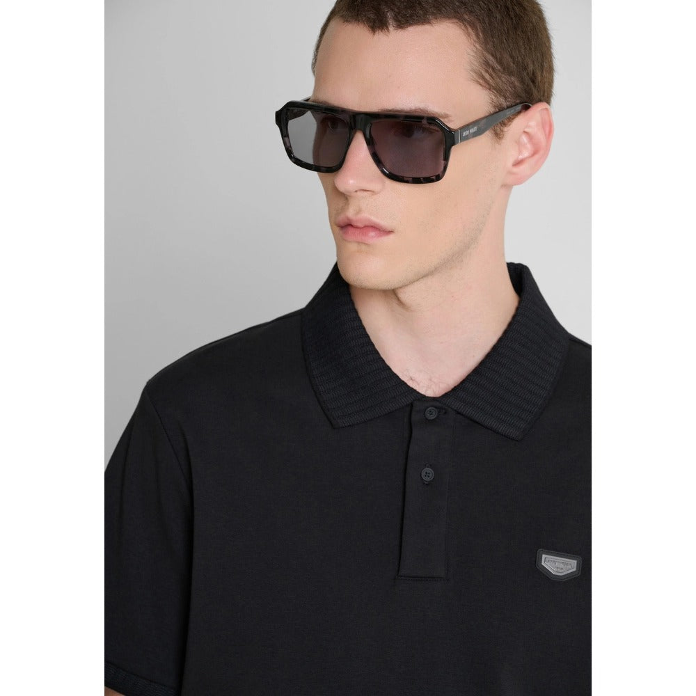 ANTONY MORATO BADGE LOGO POLO BLACK MMKS02699