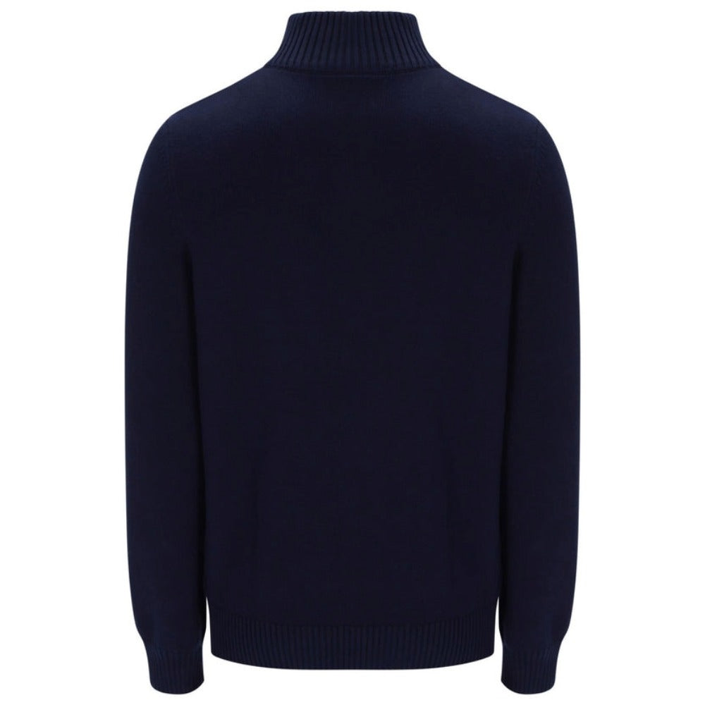 SERGIO TACCHINI NEW DALLAS 1/4 ZIP KNITTED TOP MARITIME BLUE/PEYOTE