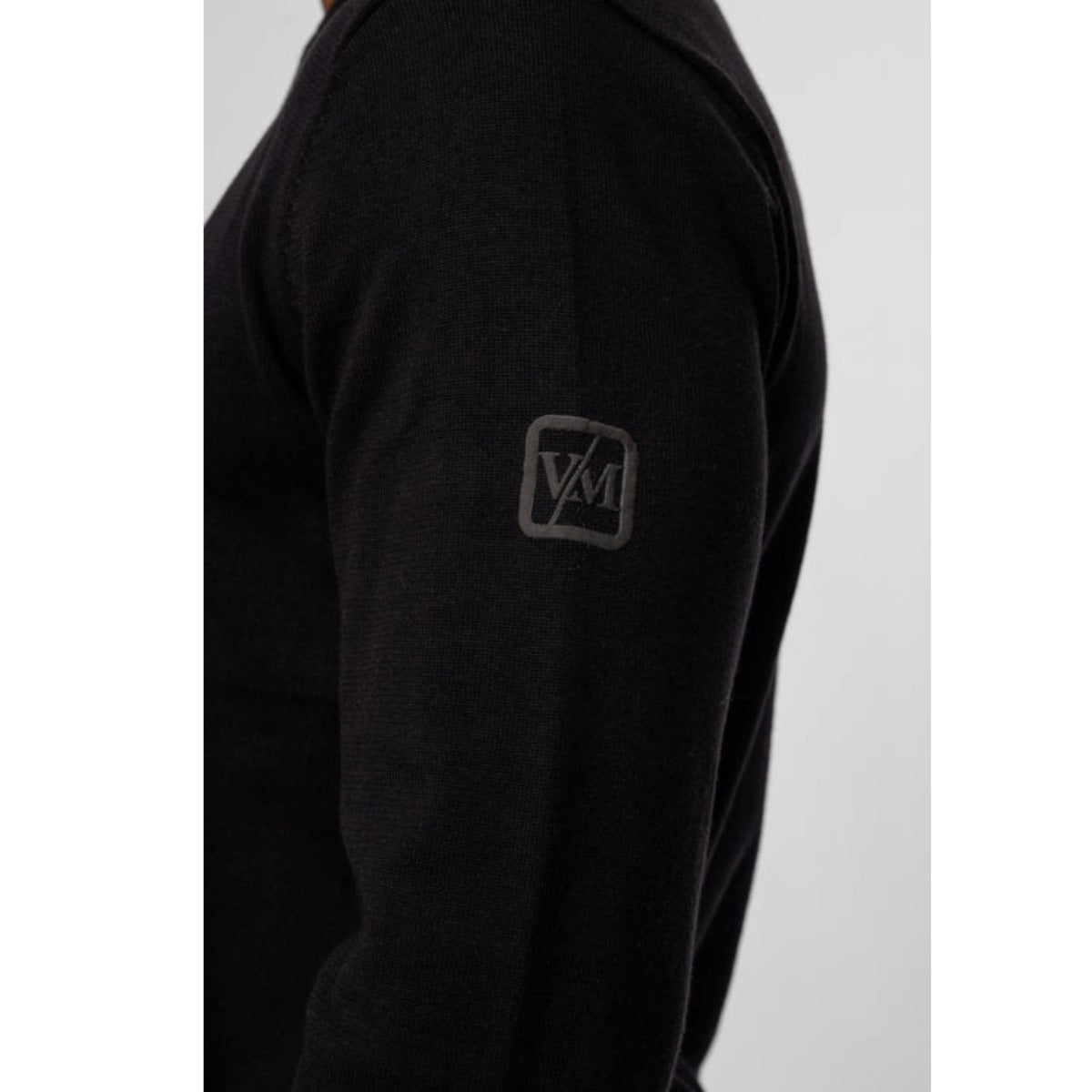 VALERE LUXE LS KNIT POLO BLACK