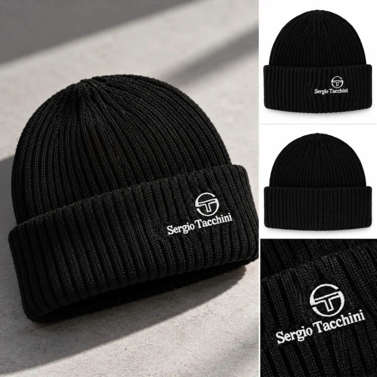 SERGIO TACCHINI RIZZO RIBBED WATCH BEANIE BLACK