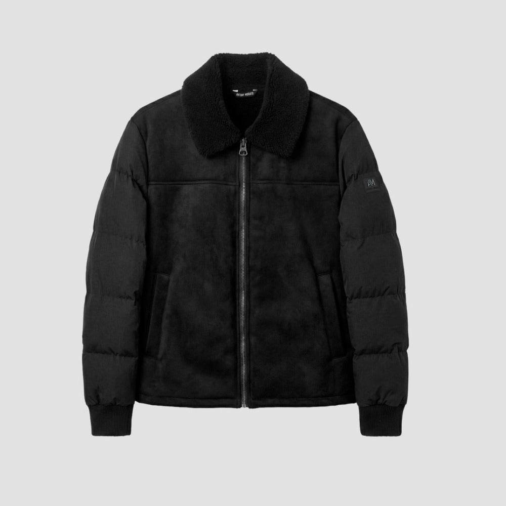 ANTONY MORATO BLACK SUEDETTE JACKET WITH NYLON SLEEVES MMCO01025