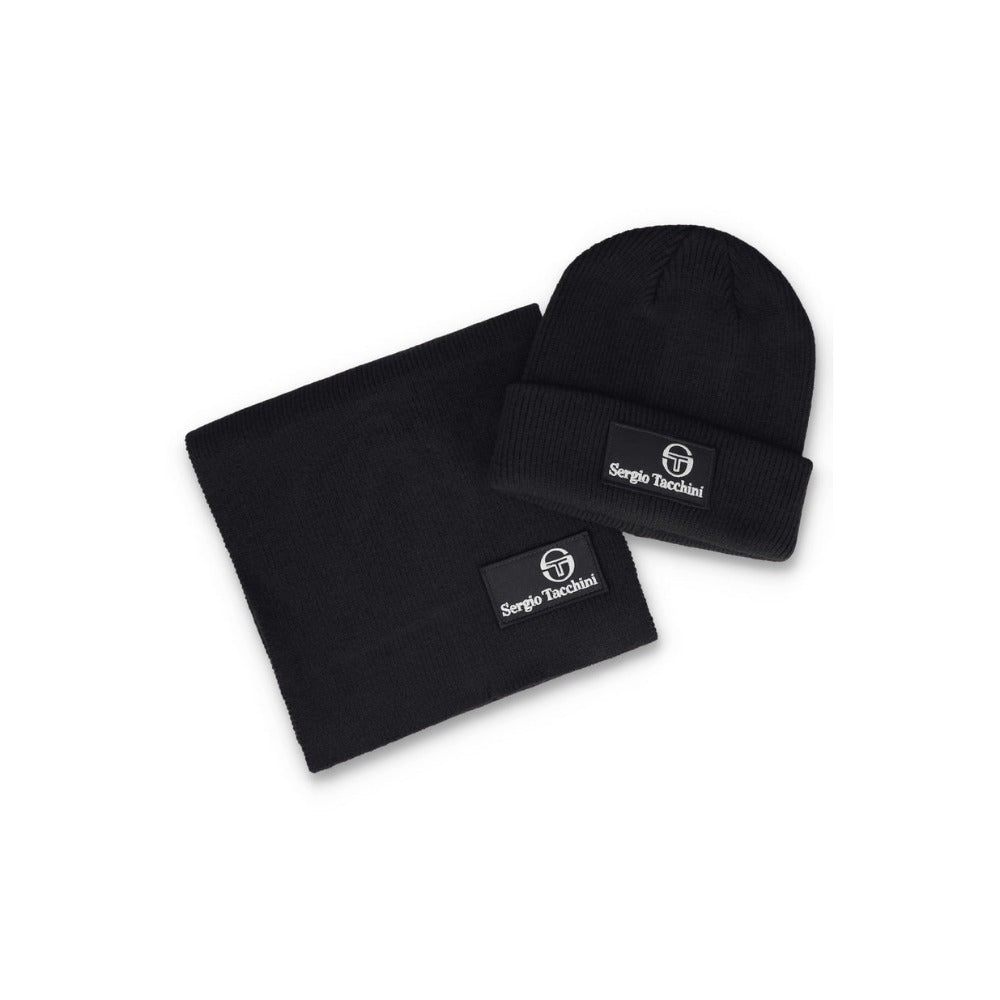 SERGIO TACCHINI PRIMO BEANIE/SCARF BOX SET BLACK/PEYOTE