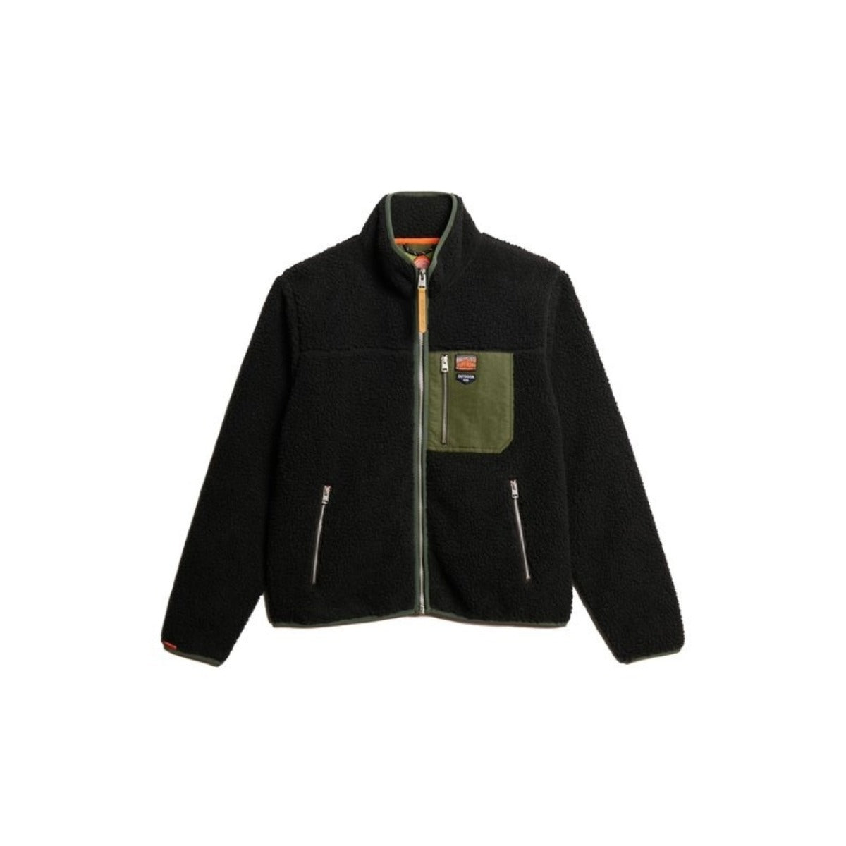 SUPERDRY VINTAGE RETRO FULL ZIP FLEECE BLACK/OLIVE GS8