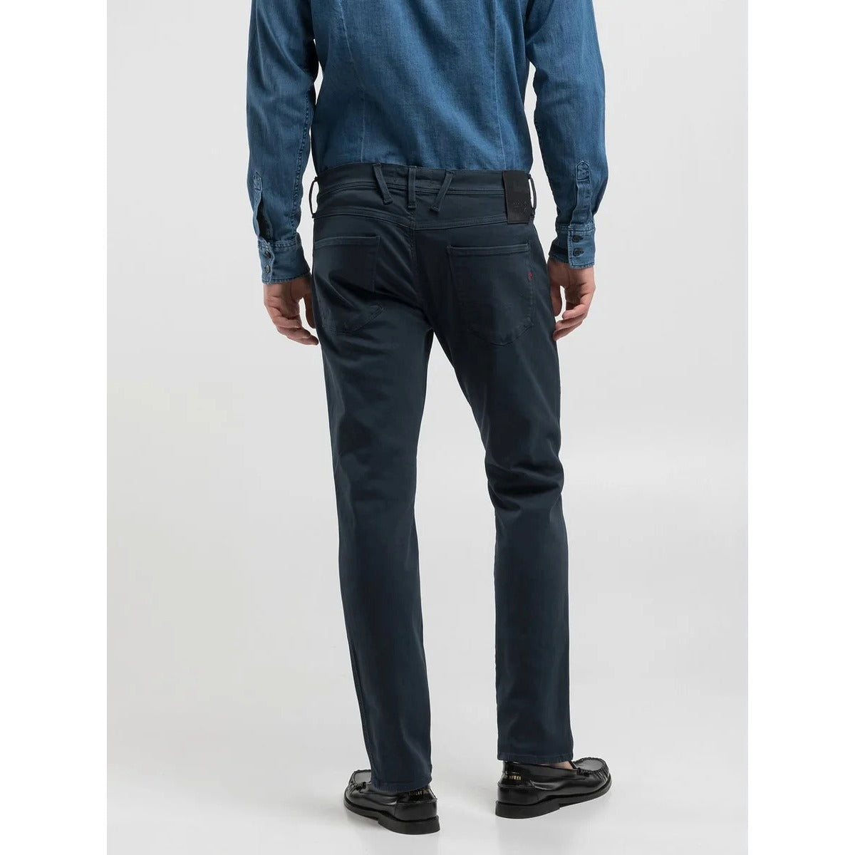 REPLAY ANBASS SLIM FIT HYPERLEX COLOR EDITION NAVY BLUE JEANS M914E 8366197 010