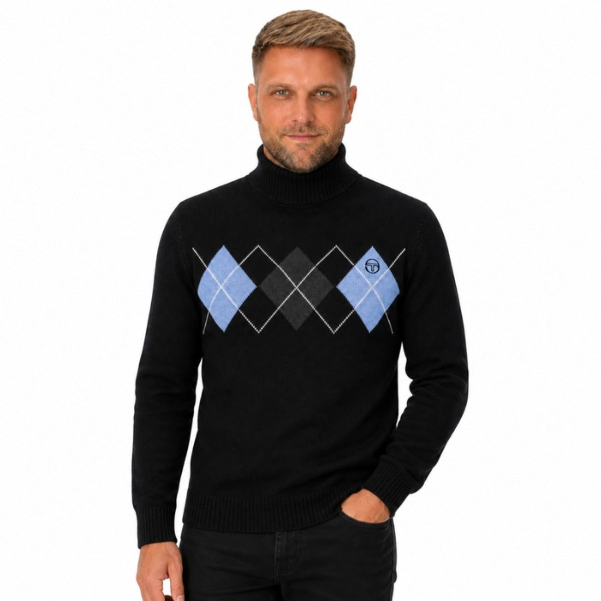 SERGIO TACCHINI MORETTO KNITTED ROLL NECK CHARCOAL MARL