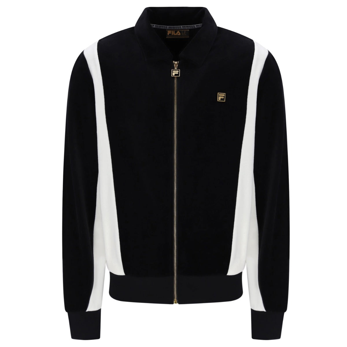 FILA LAZARO VELOUR COLOUR BLOCK JACKET  BLACK
