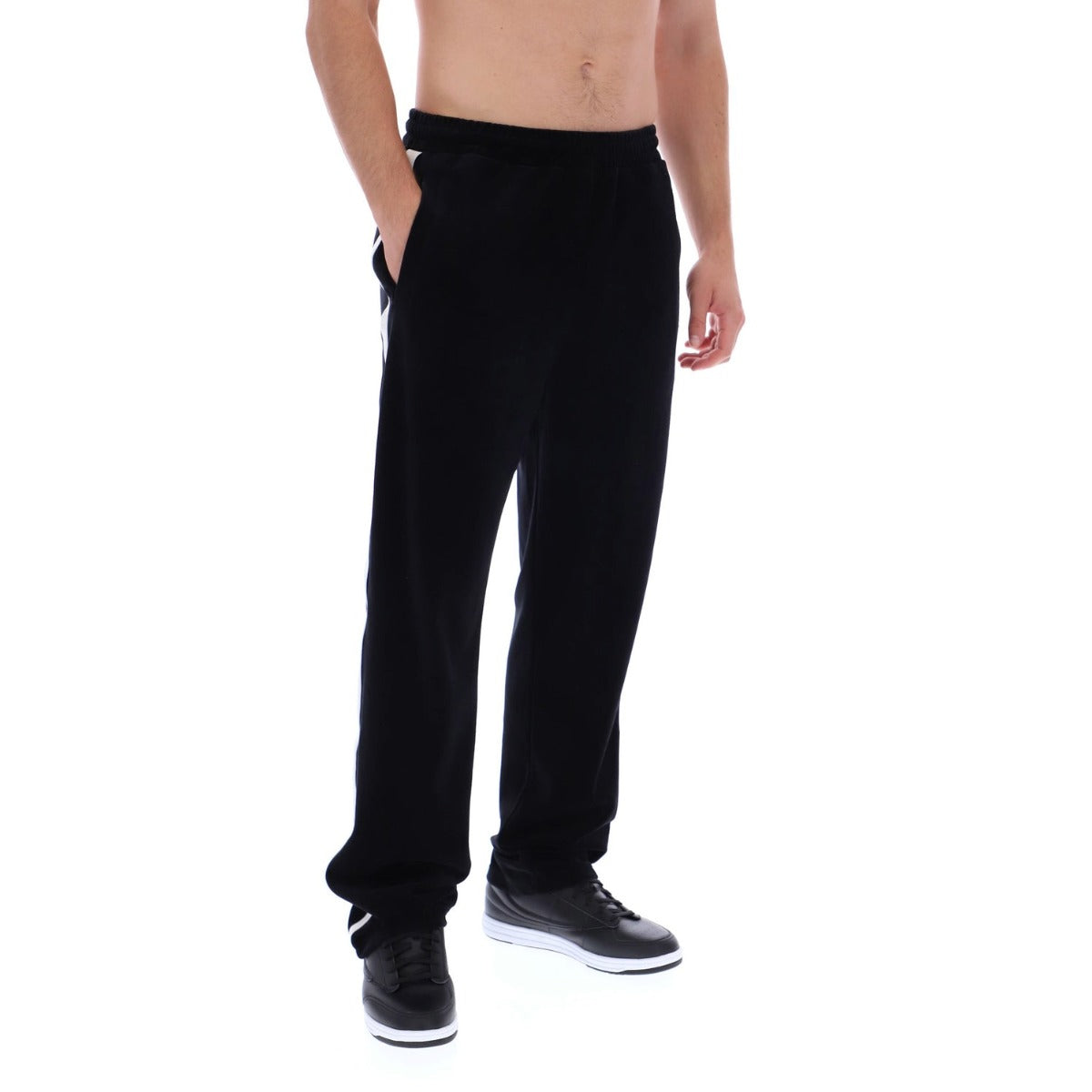 FILA FARIO VELOUR TRACK PANT WITH TAPE BLACK