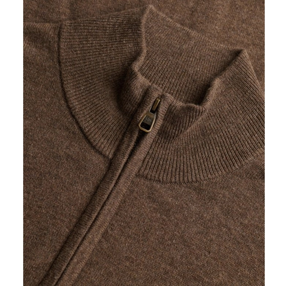 SUPERDRY ESSENTIAL LW WOOL BLEND 1/2 ZIP JUMPER BISCUIT BROWN MARL M7O