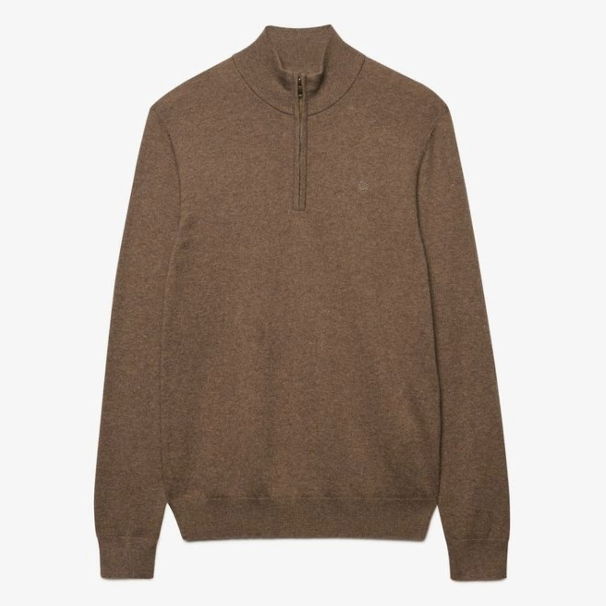SUPERDRY ESSENTIAL LW WOOL BLEND 1/2 ZIP JUMPER BISCUIT BROWN MARL M7O