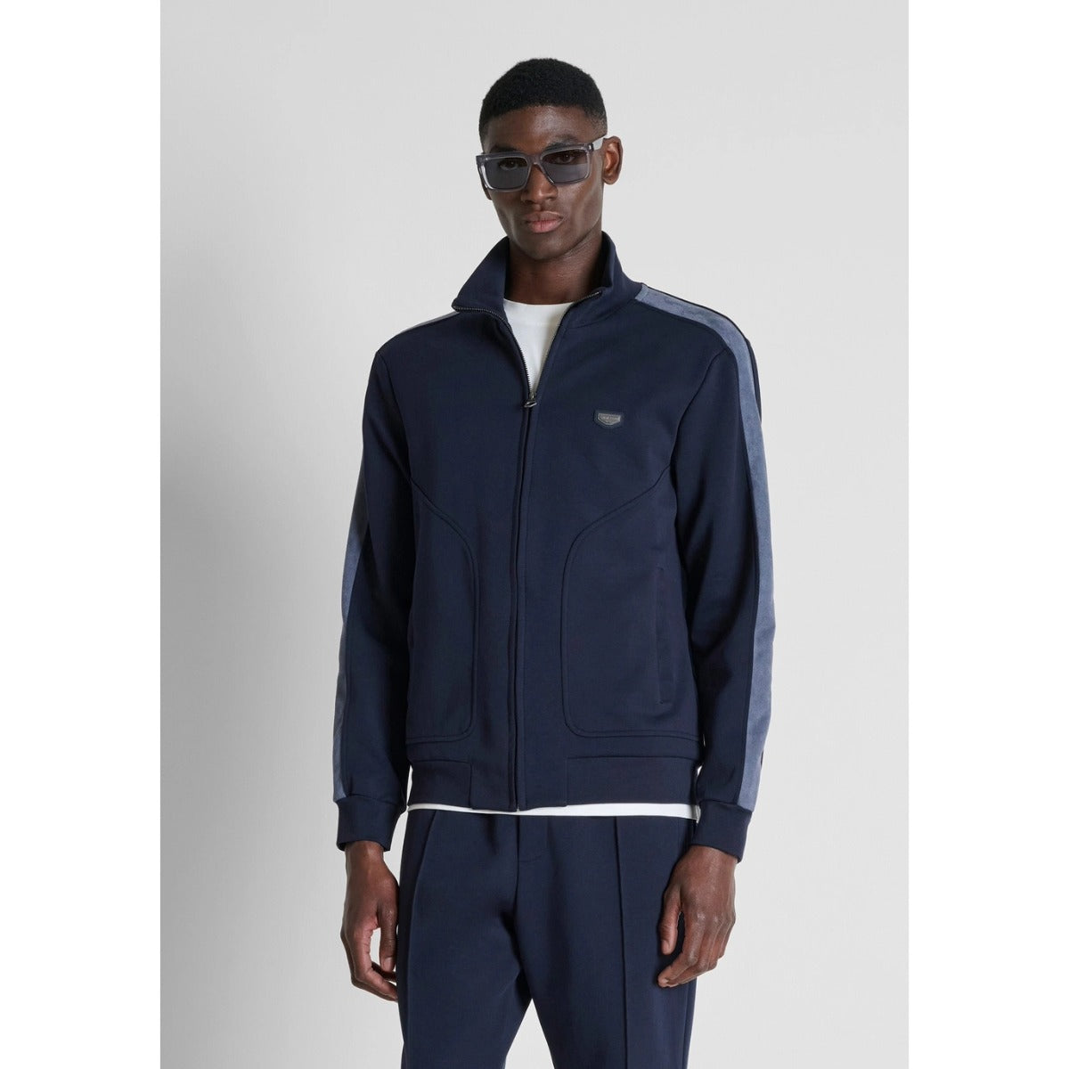 ANTONY MORATO SLIM FIT ZIP UP SWEATSHIRT MARINE NAVY MMFL01157