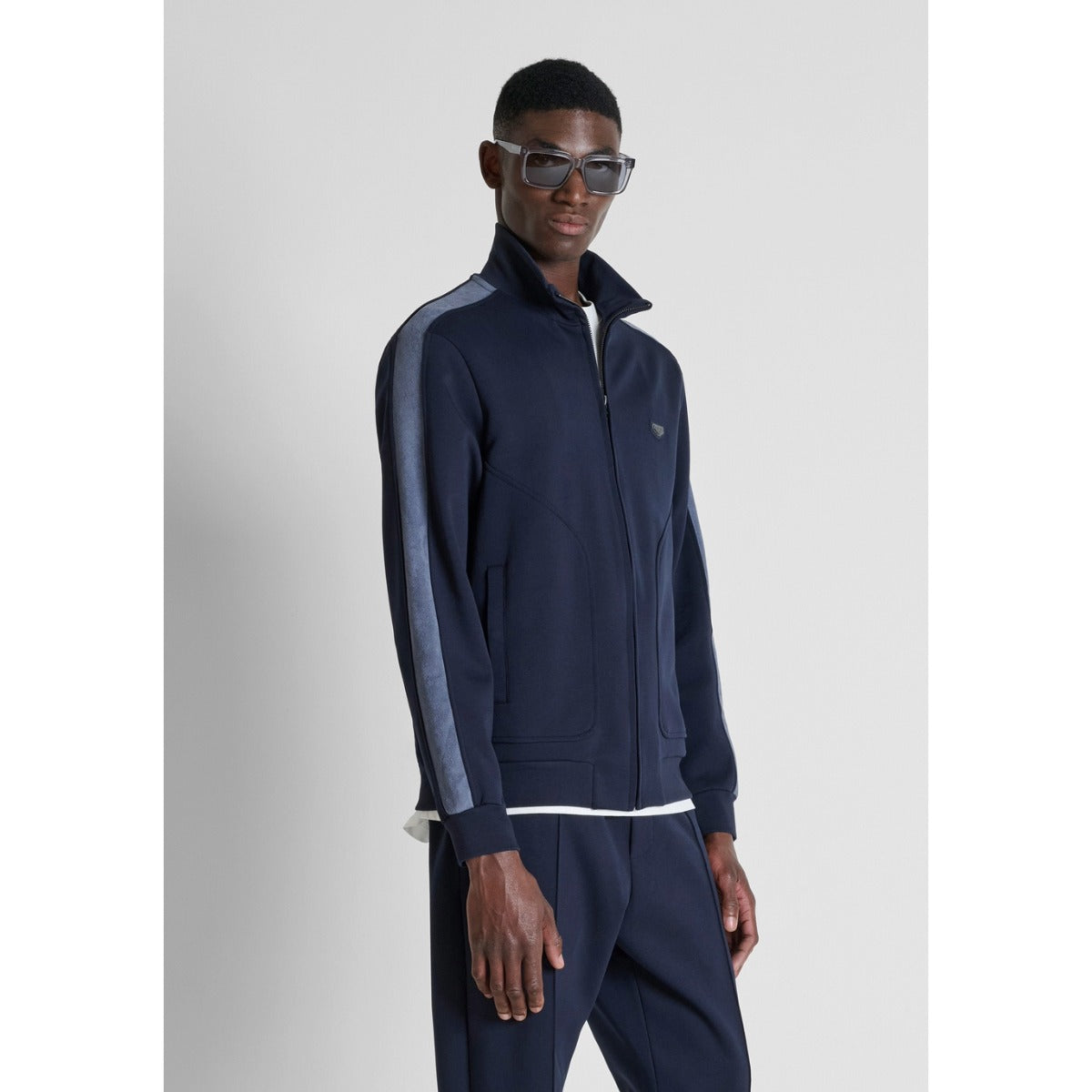 ANTONY MORATO SLIM FIT ZIP UP SWEATSHIRT MARINE NAVY MMFL01157