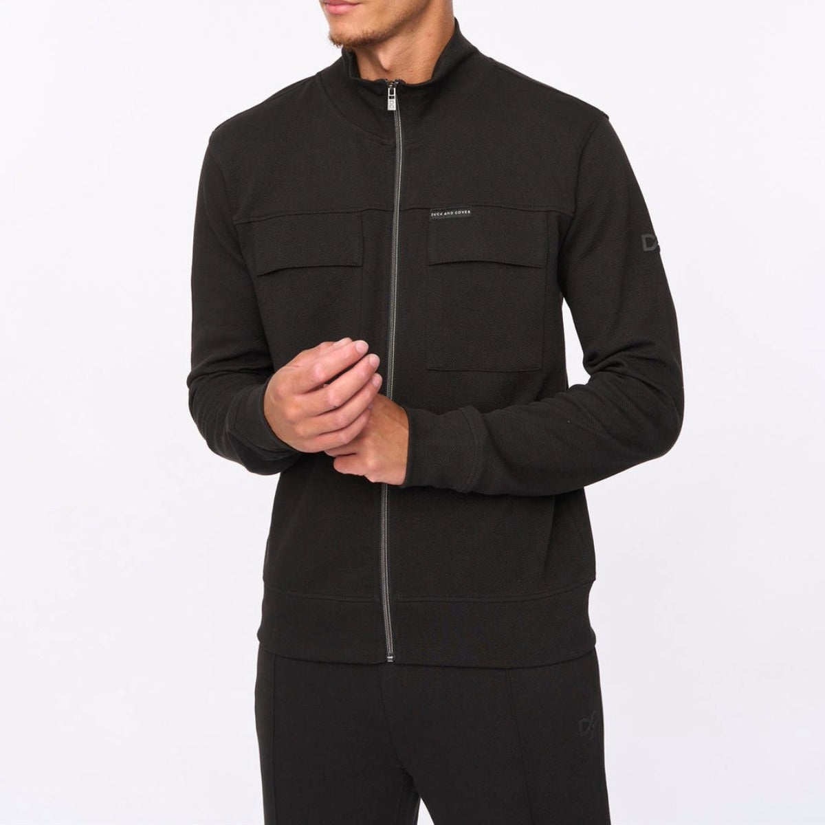 DUCK & COVER TAMES ZIP UP SWEATSHIRT BLACK