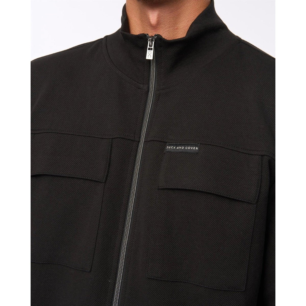 DUCK & COVER TAMES ZIP UP SWEATSHIRT BLACK