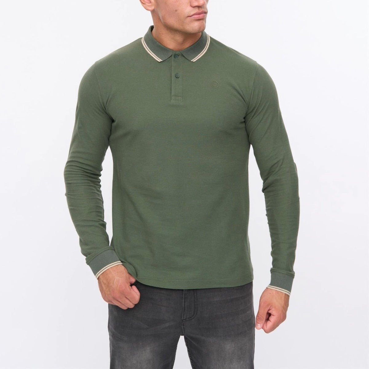 DUCK & COVER ROXBERRY LONG SLEEVE POLO FOREST GREEN
