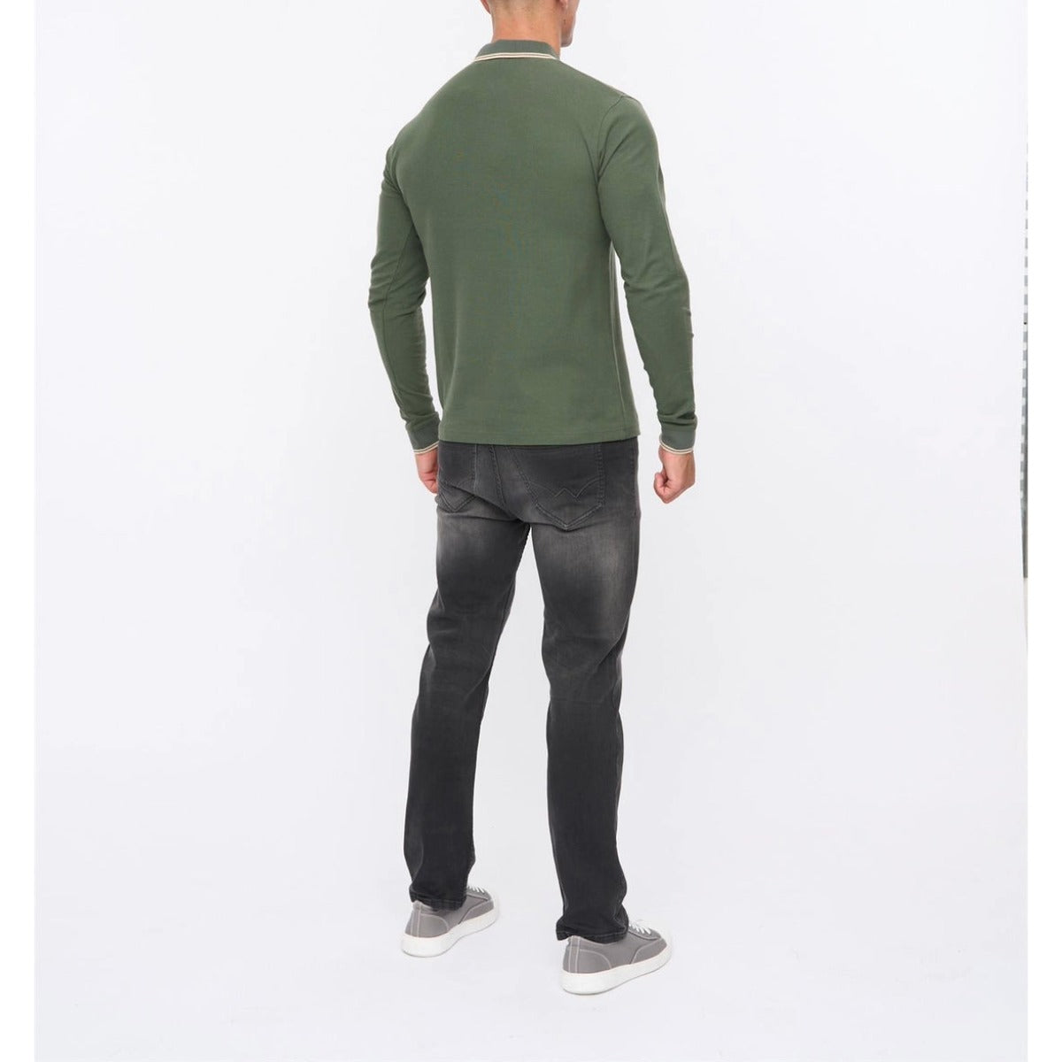 DUCK & COVER ROXBERRY LONG SLEEVE POLO FOREST GREEN