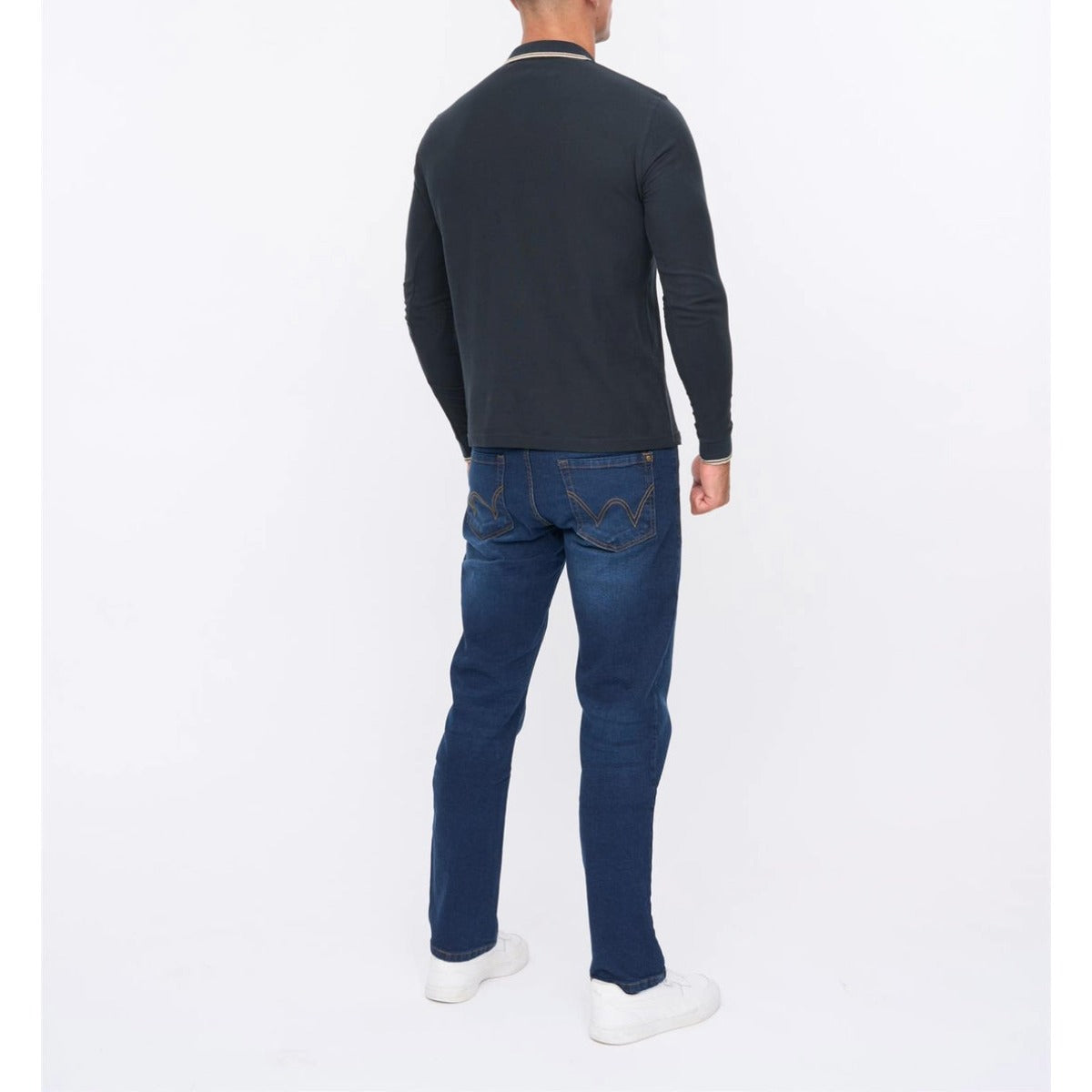 DUCK & COVER ROXBERRY LONG SLEEVE POLO NAVY