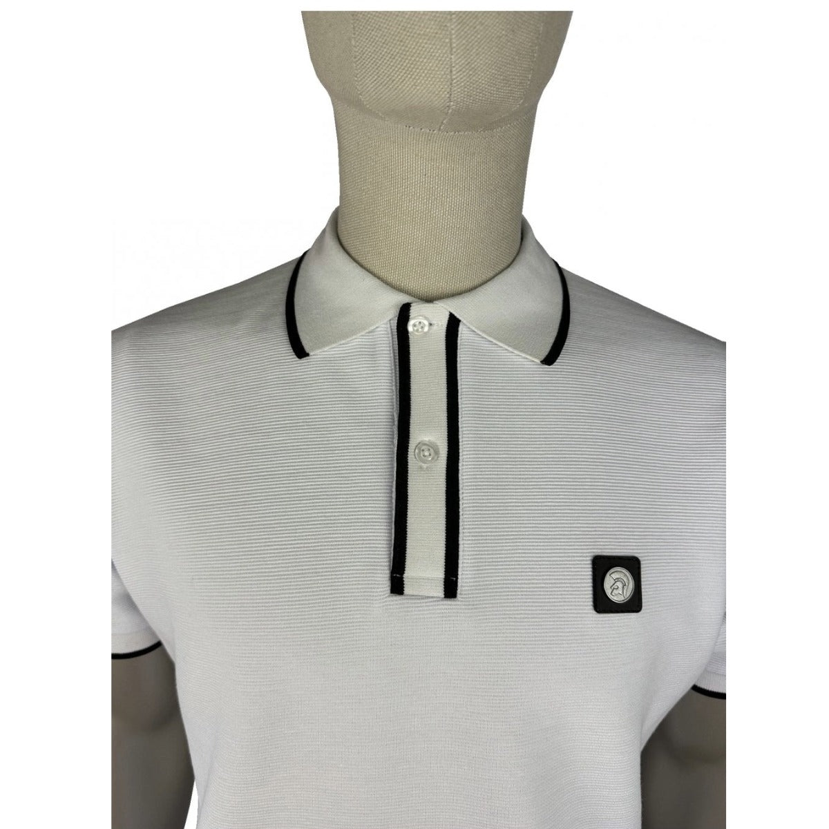 TROJAN MONO OTTOMAN RIB POLO TR9126 WHITE