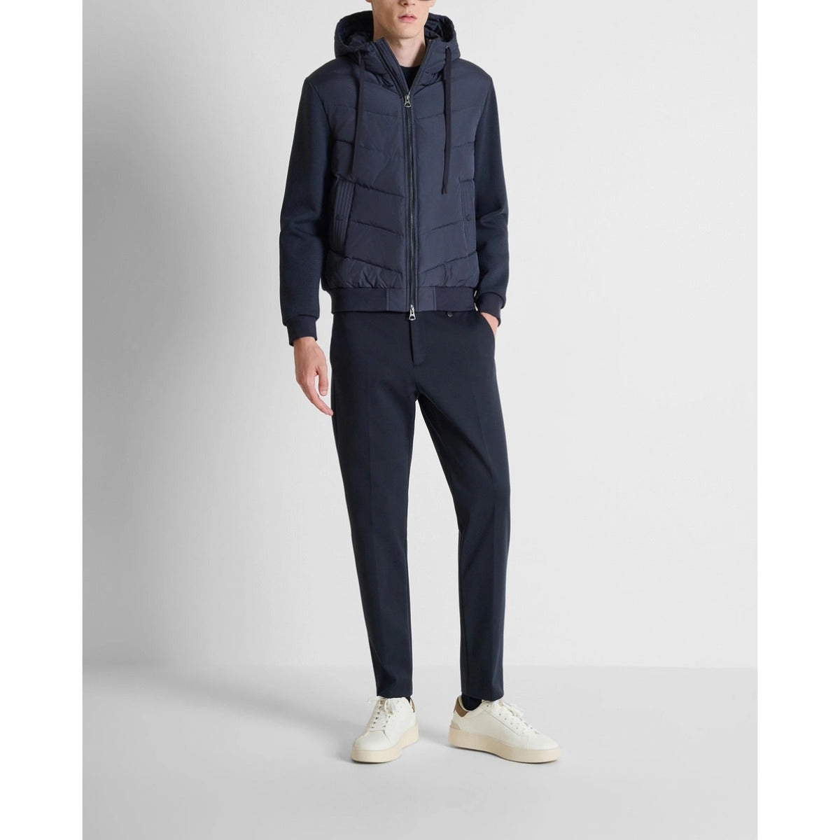 ANTONY MORATO HOODED PADDED TECH JACKET MARINE NAVY MMCO01019