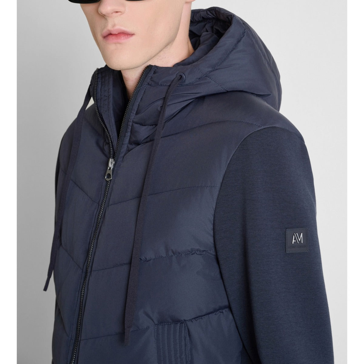 ANTONY MORATO HOODED PADDED TECH JACKET MARINE NAVY MMCO01019