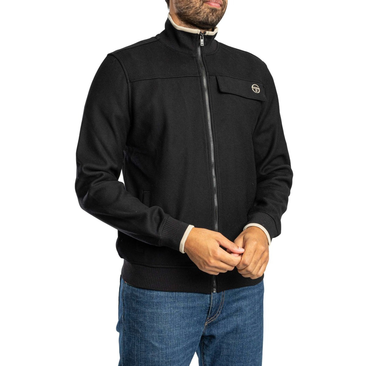 SERGIO TACCHINI GUILIO TRACK TOP BLACK