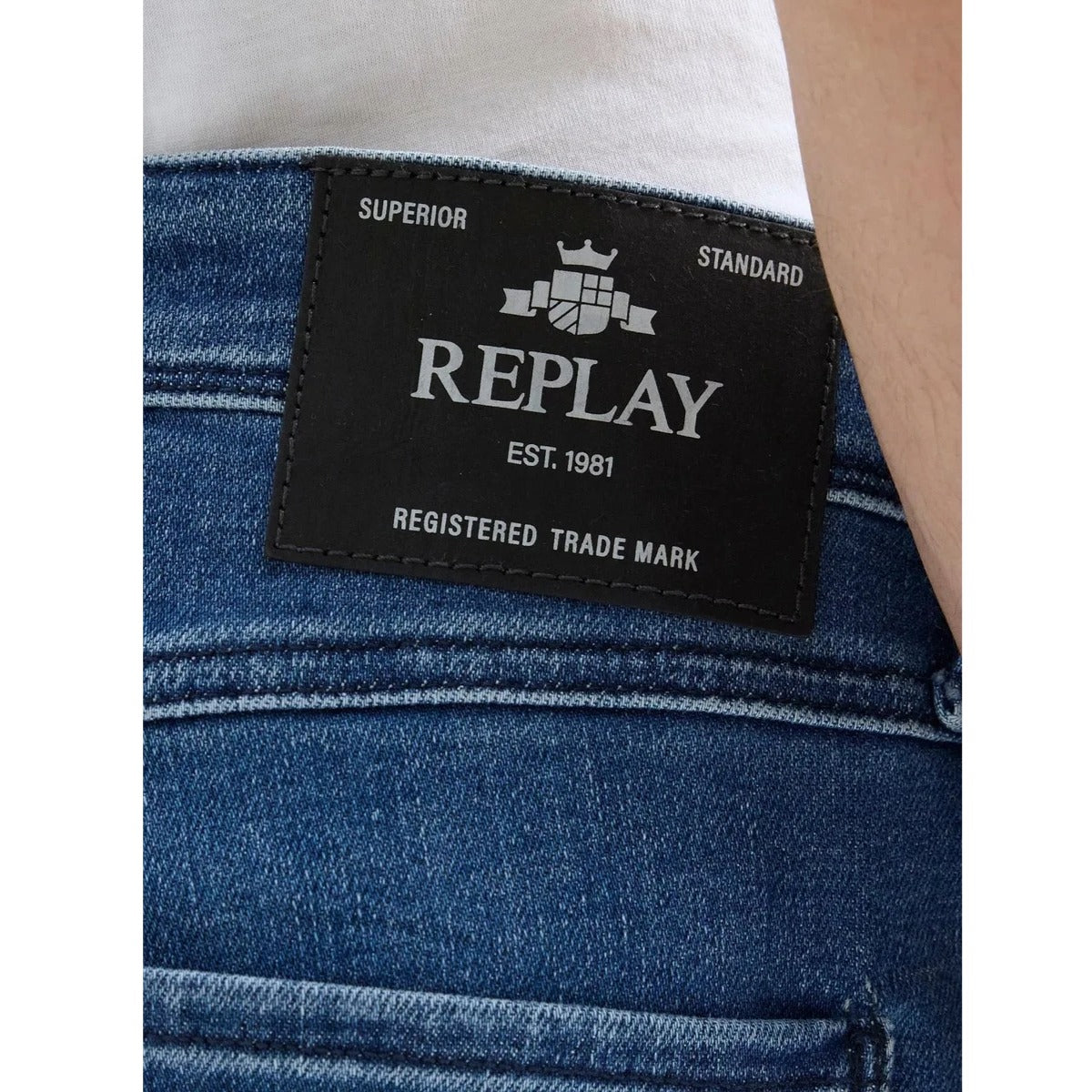 REPLAY ANBASS SLIM FIT JEANS M914 261 C39 009  MID BLUE