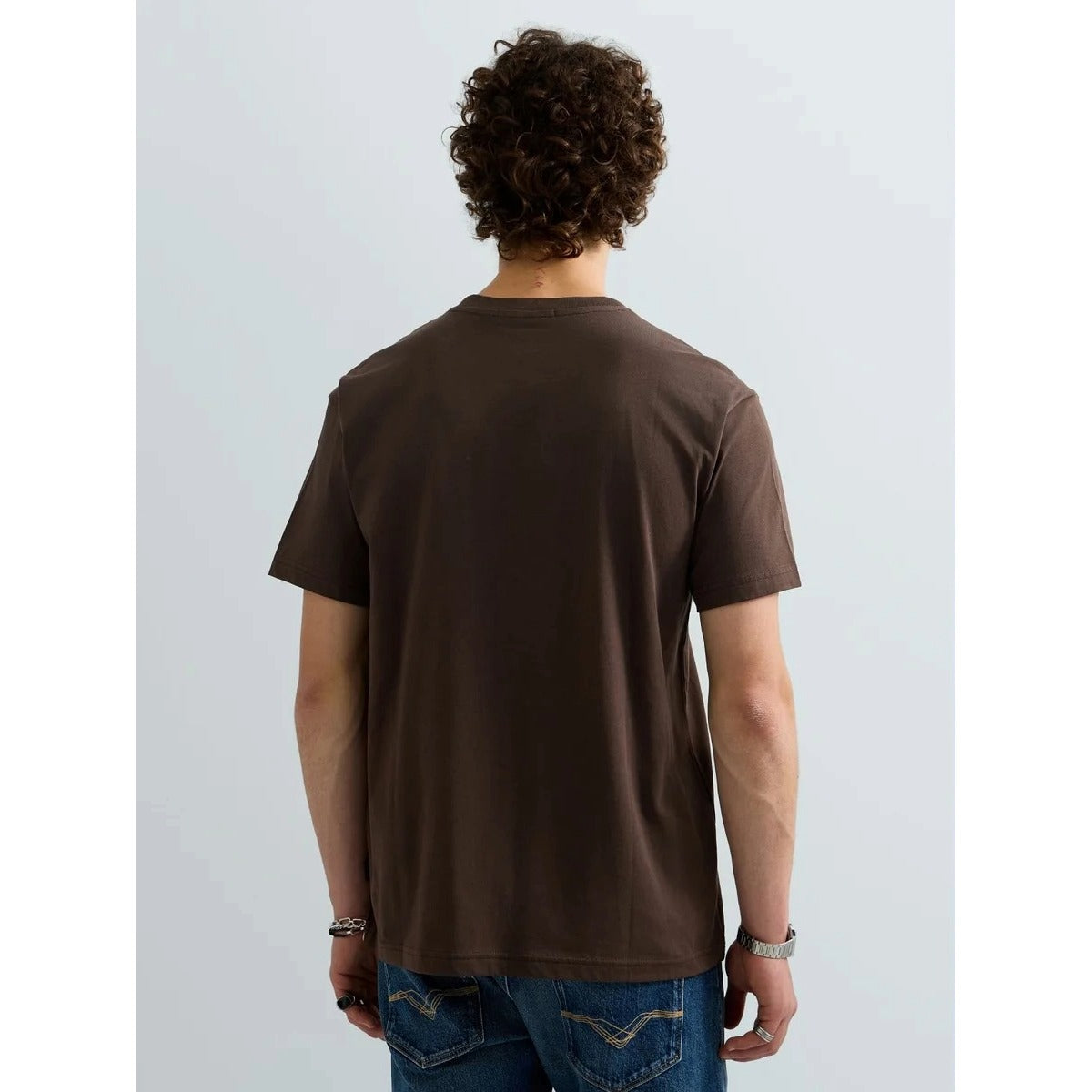 REPLAY T-SHIRT CHEST LOGO M12BE BROWN