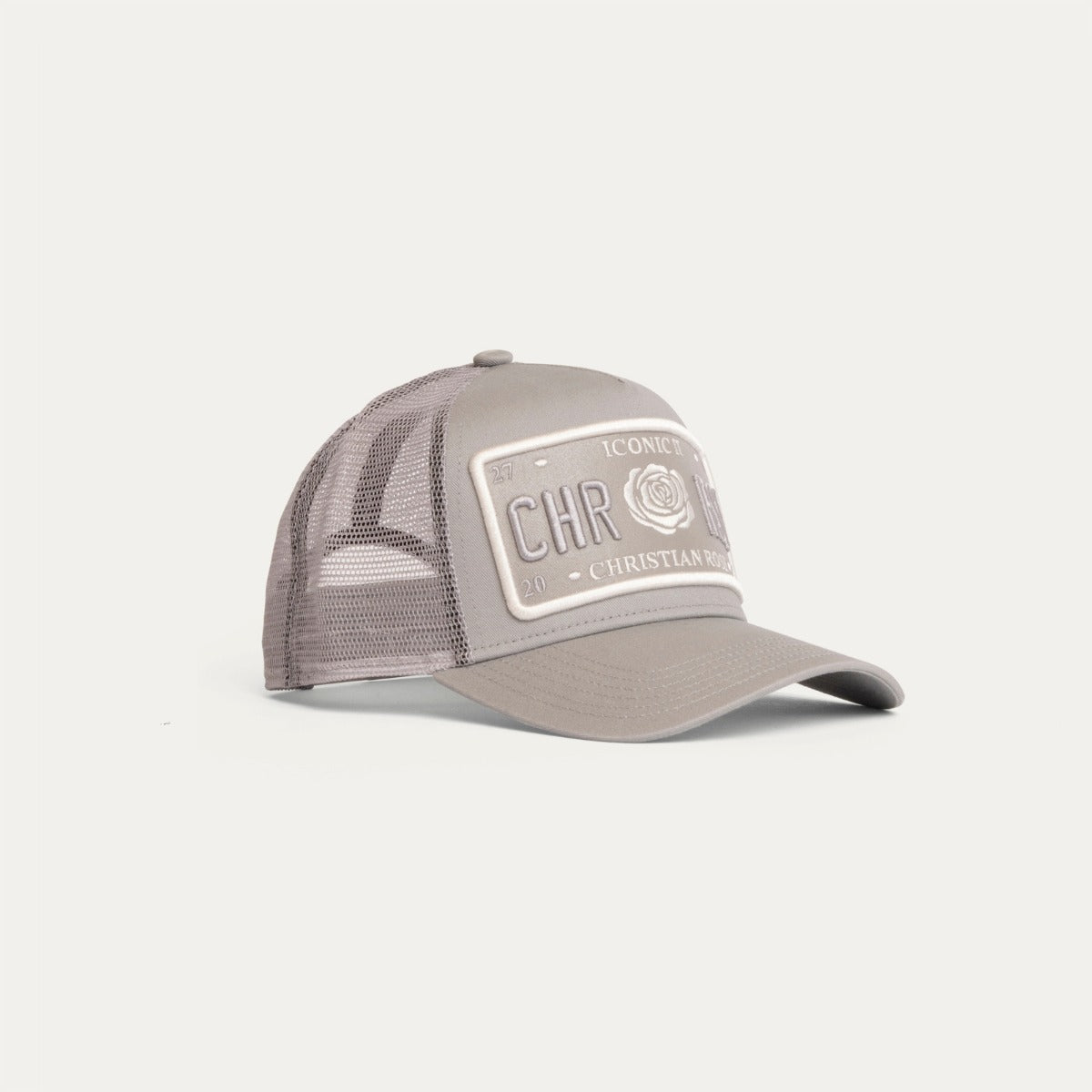 CHRISTIAN ROSE ICONIC VINYL PATCH CAP GREY/WHITE CR011GW