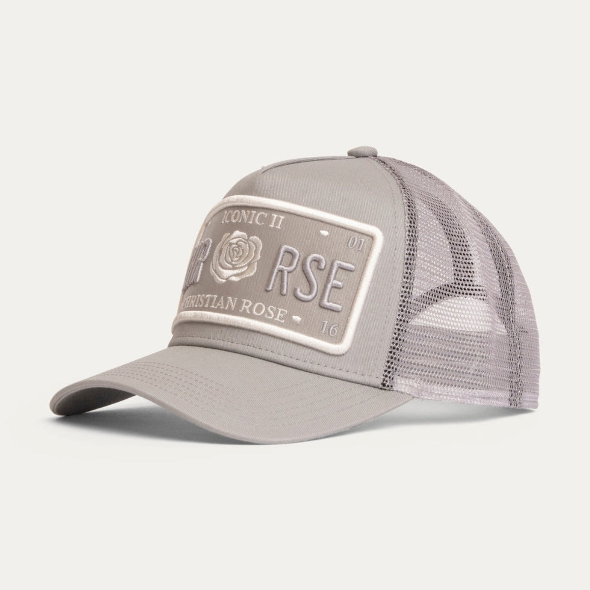 CHRISTIAN ROSE ICONIC VINYL PATCH CAP GREY/WHITE CR011GW