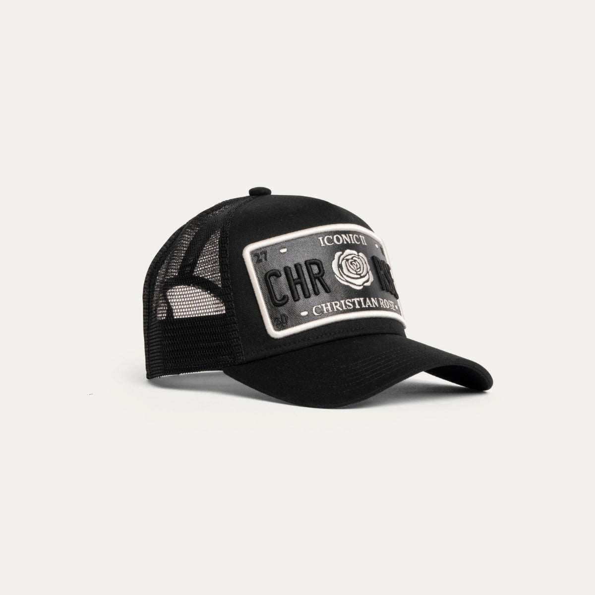 CHRISTIAN ROSE ICONIC VINYL PATCH CAP BLACK/WHITE CR011BW