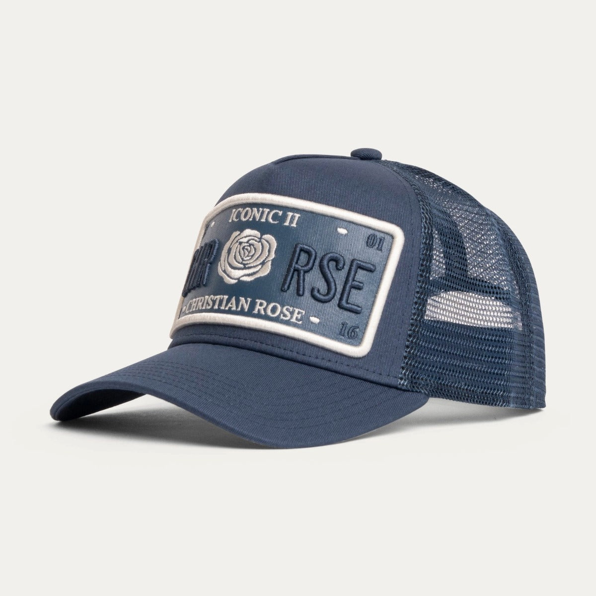 CHRISTIAN ROSE ICONIC VINYL PATCH CAP NAVY/WHITE CR011NW