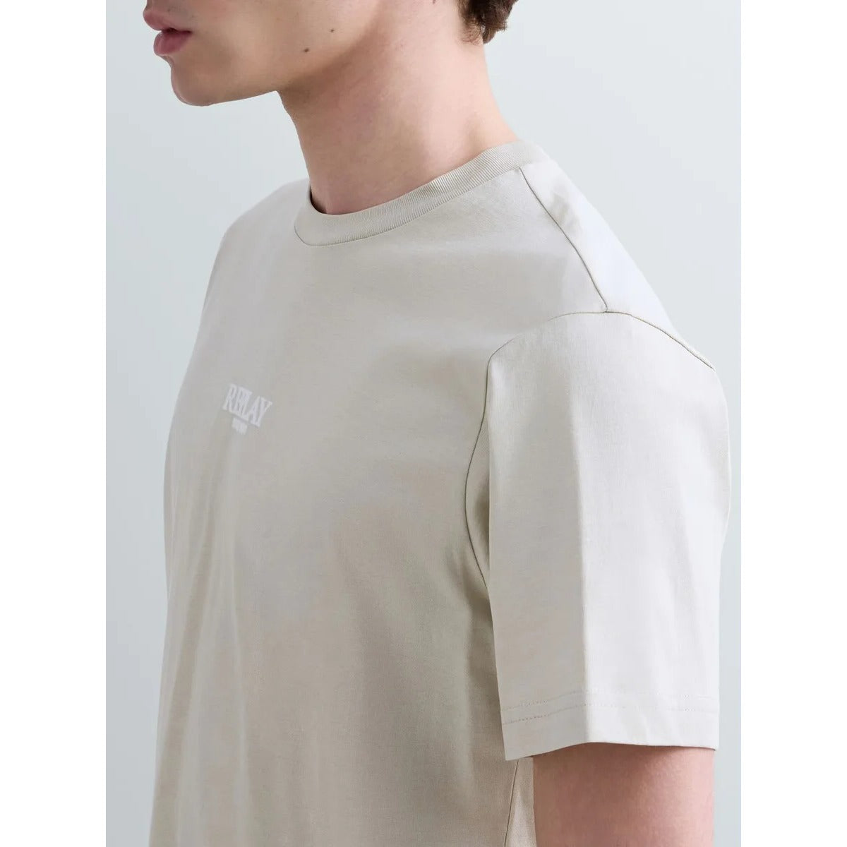 REPLAY MEN'S CENTRE LOGO T-SHIRT M3098 - BEIGE