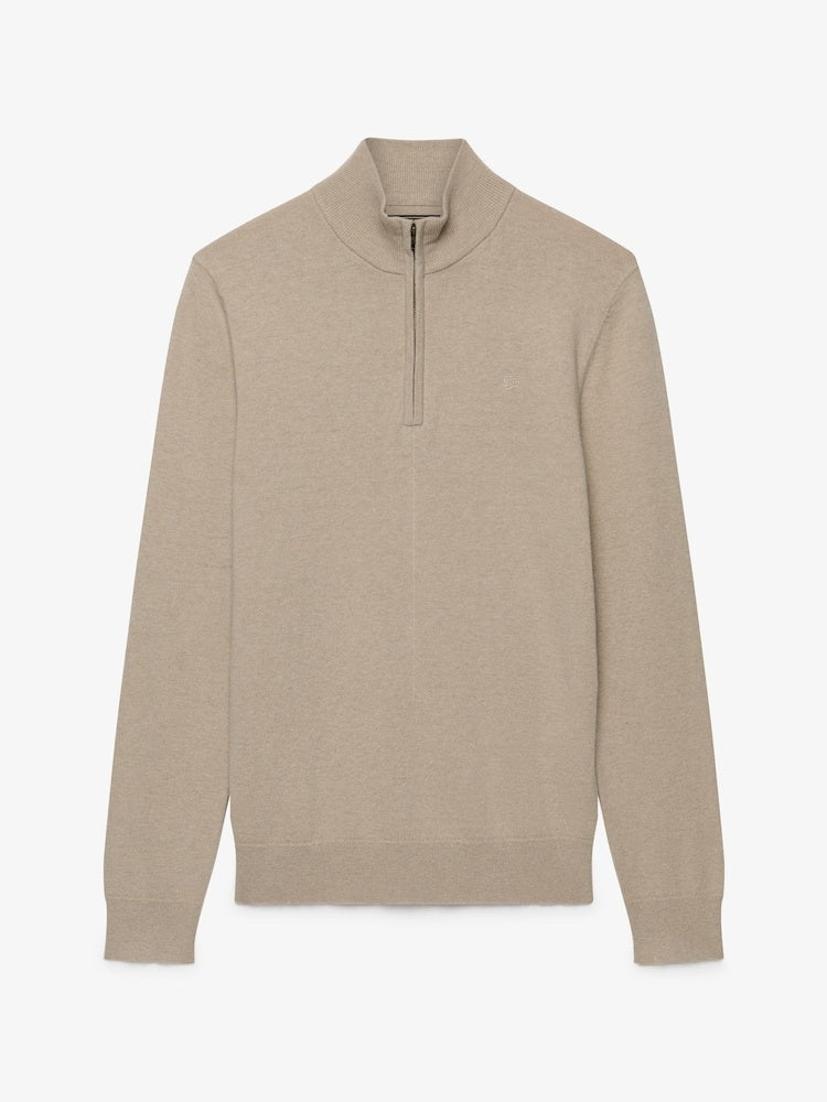 SUPERDRY ESSENTIAL LIGHTWEIGHT WOOL BLEND 1/2 ZIP JUMPER BARLEY MARL 5US