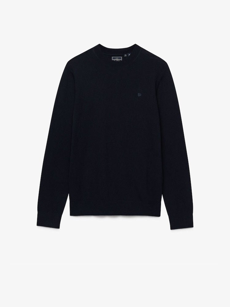 SUPERDRY ESSENTIAL LIGHTWEIGHT WOOL BLEND CREW JUMPER DEEPEST NAVY QYY