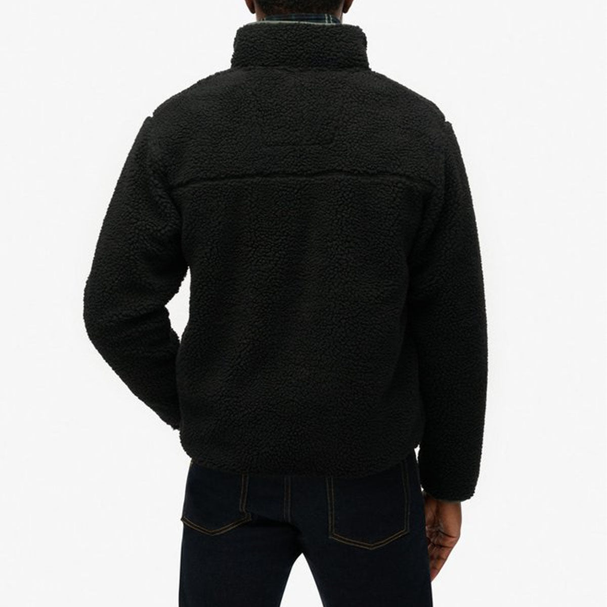 SUPERDRY VINTAGE RETRO FULL ZIP FLEECE TOP BLACK