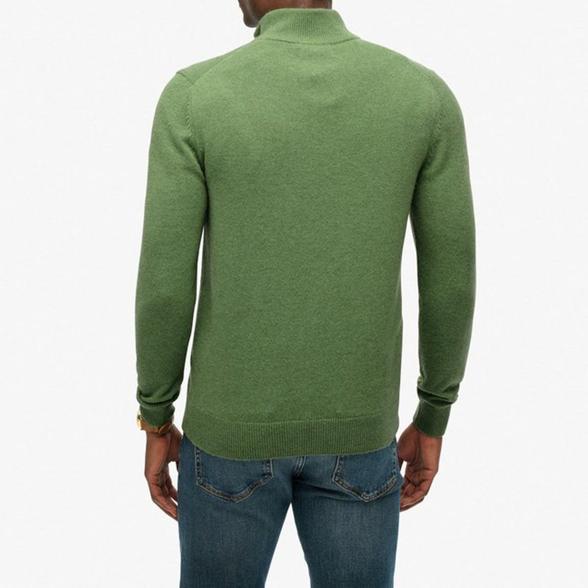 SUPERDRY WOOL BLEND HALF ZIP JUMPER ARTICHOKE GREEN MARL H4C