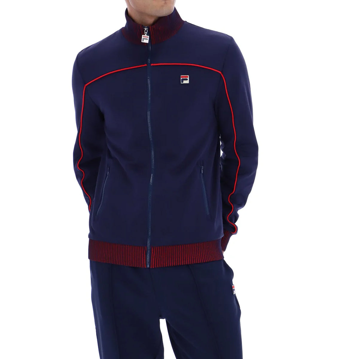 FILA ZAYN LENTICULAR TRACK TOP NAVY/RED
