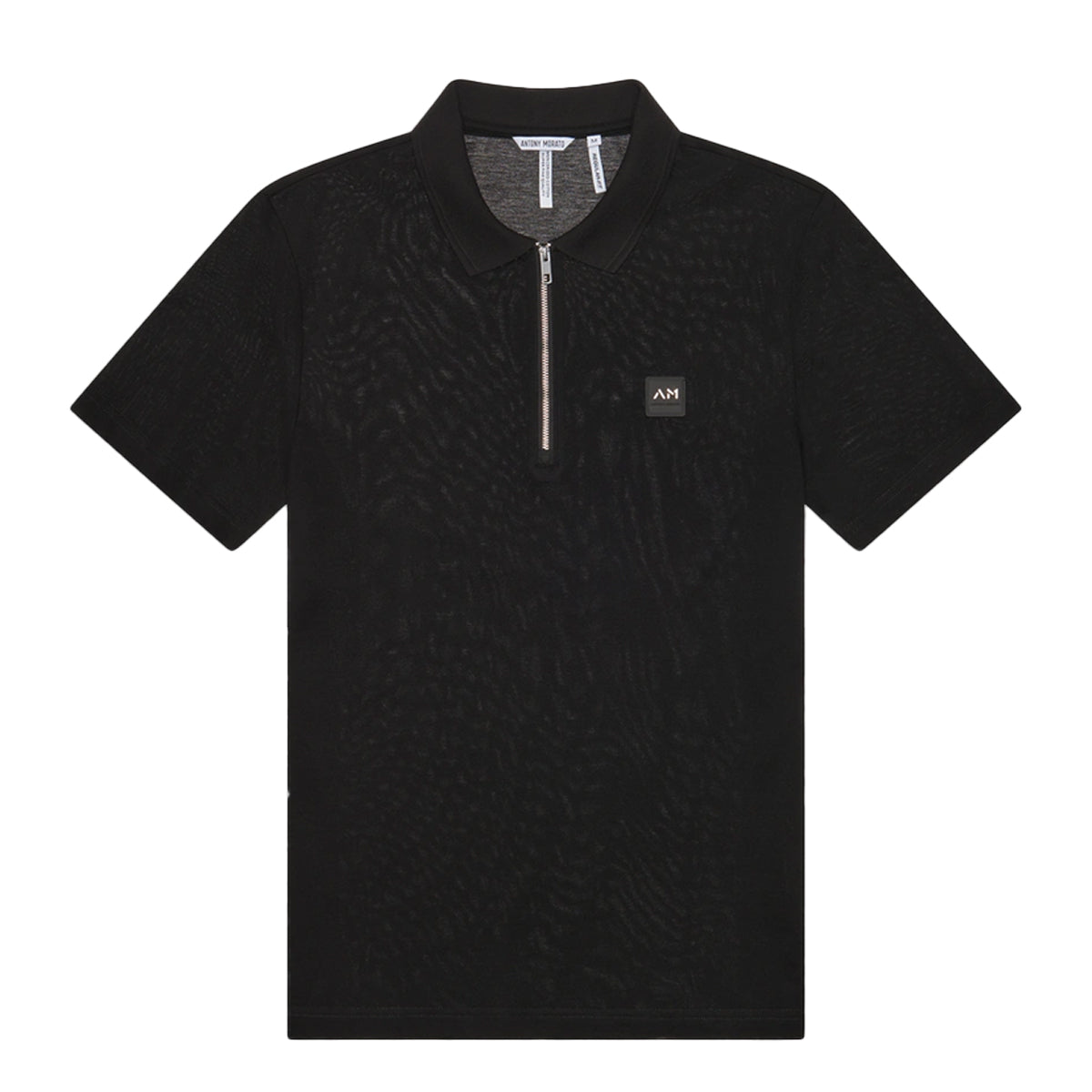 ANTONY MORATO ZIP COLLAR BLACK POLO MMKS02510