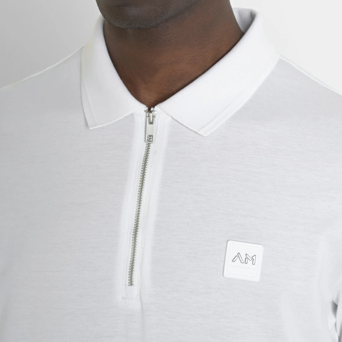 ANTONY MORATO ZIP COLLAR WHITE POLO MMKS02510
