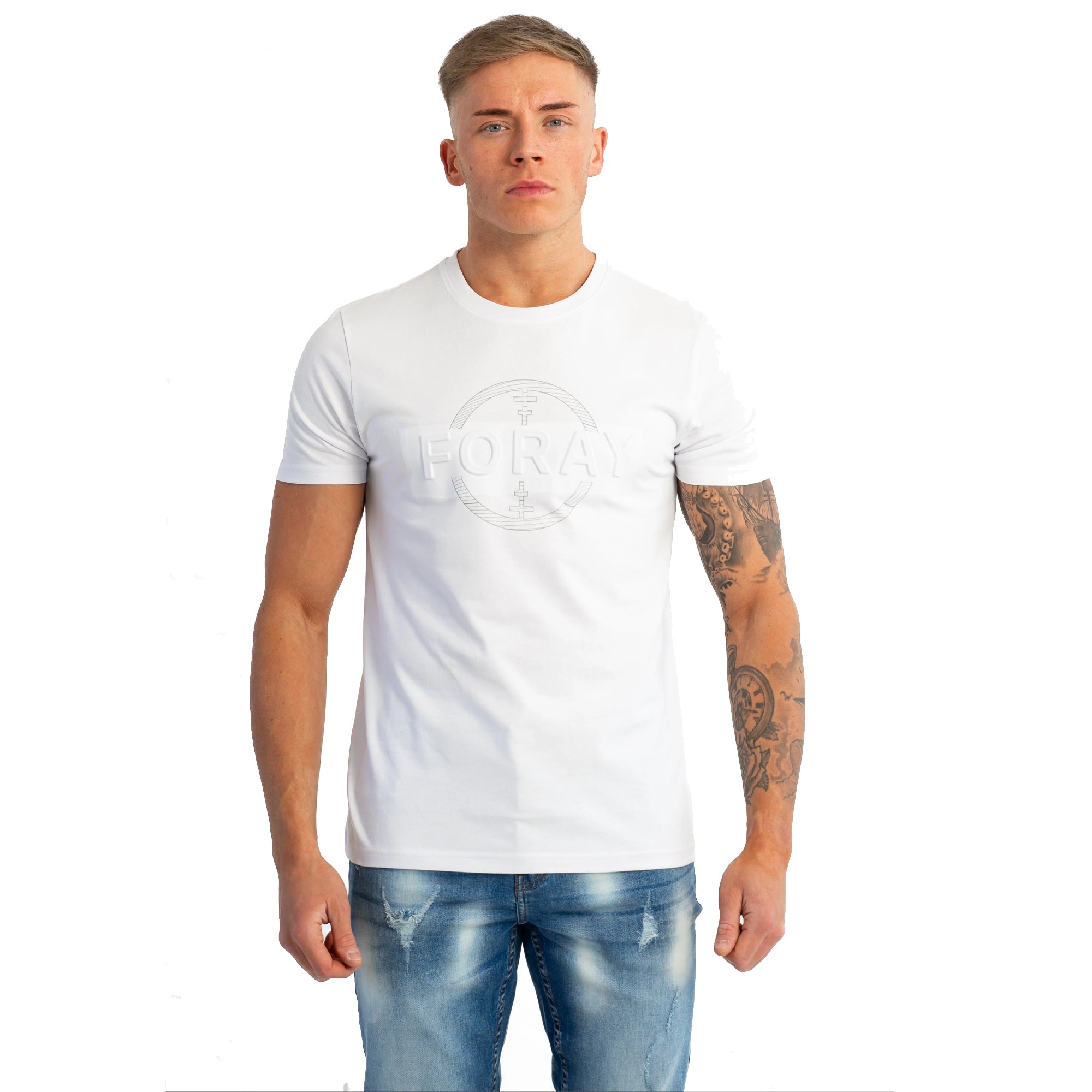 FORAY AIDEN WHITE LOGO T-SHIRT
