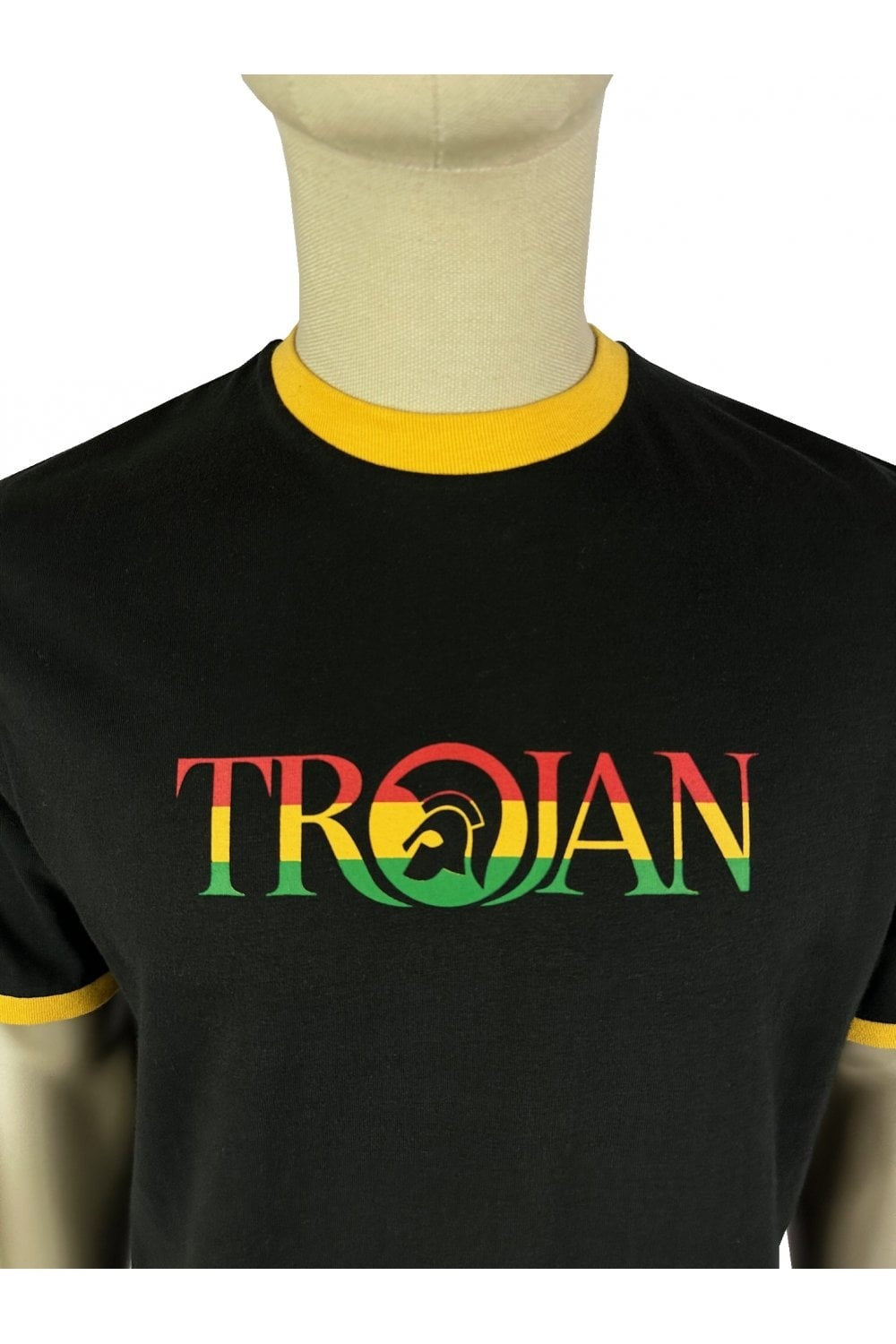 TROJAN LOGO RINGER T-SHIRT TC1014 RASTA