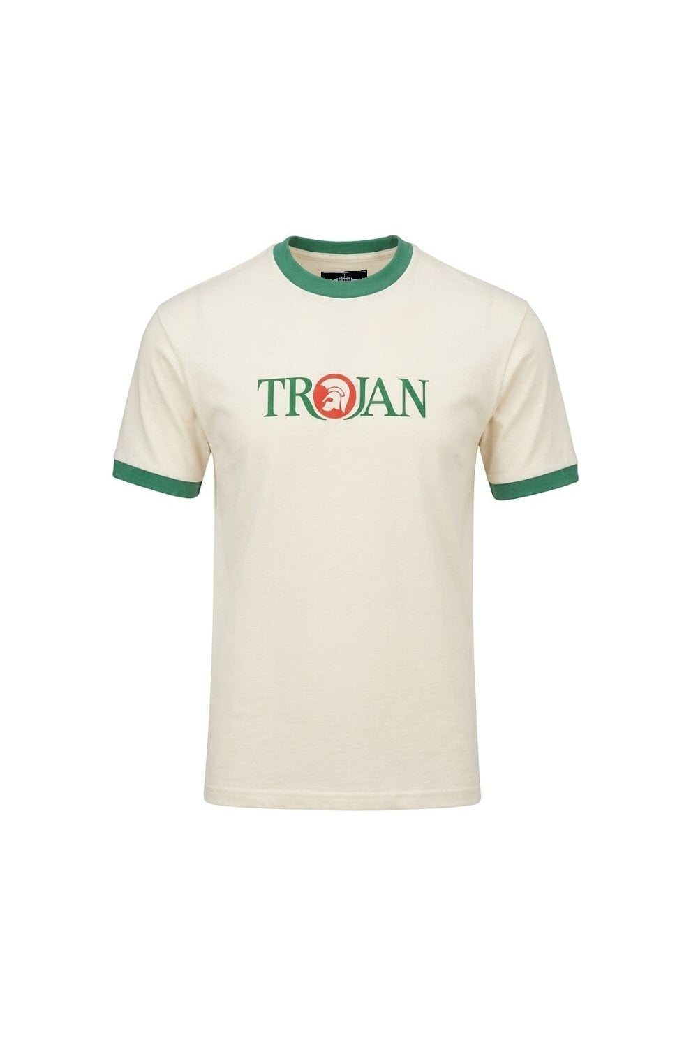 TROJAN LOGO RINGER T-SHIRT TC1014 ECRU
