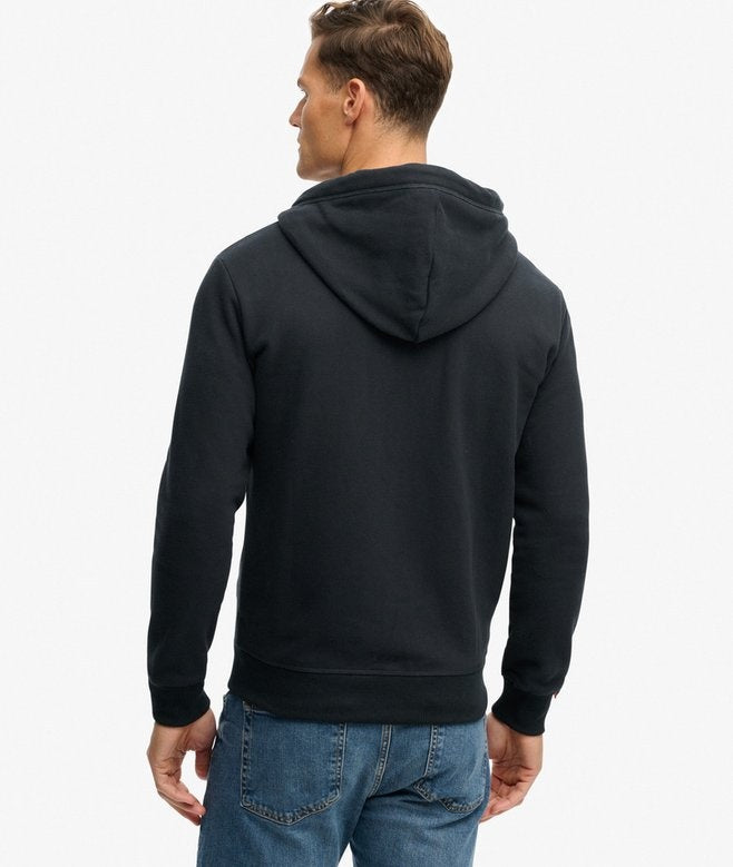 SUPERDRY ESSENTIAL LOGO ZIP HOODIE ECLIPSE NAVY 98T