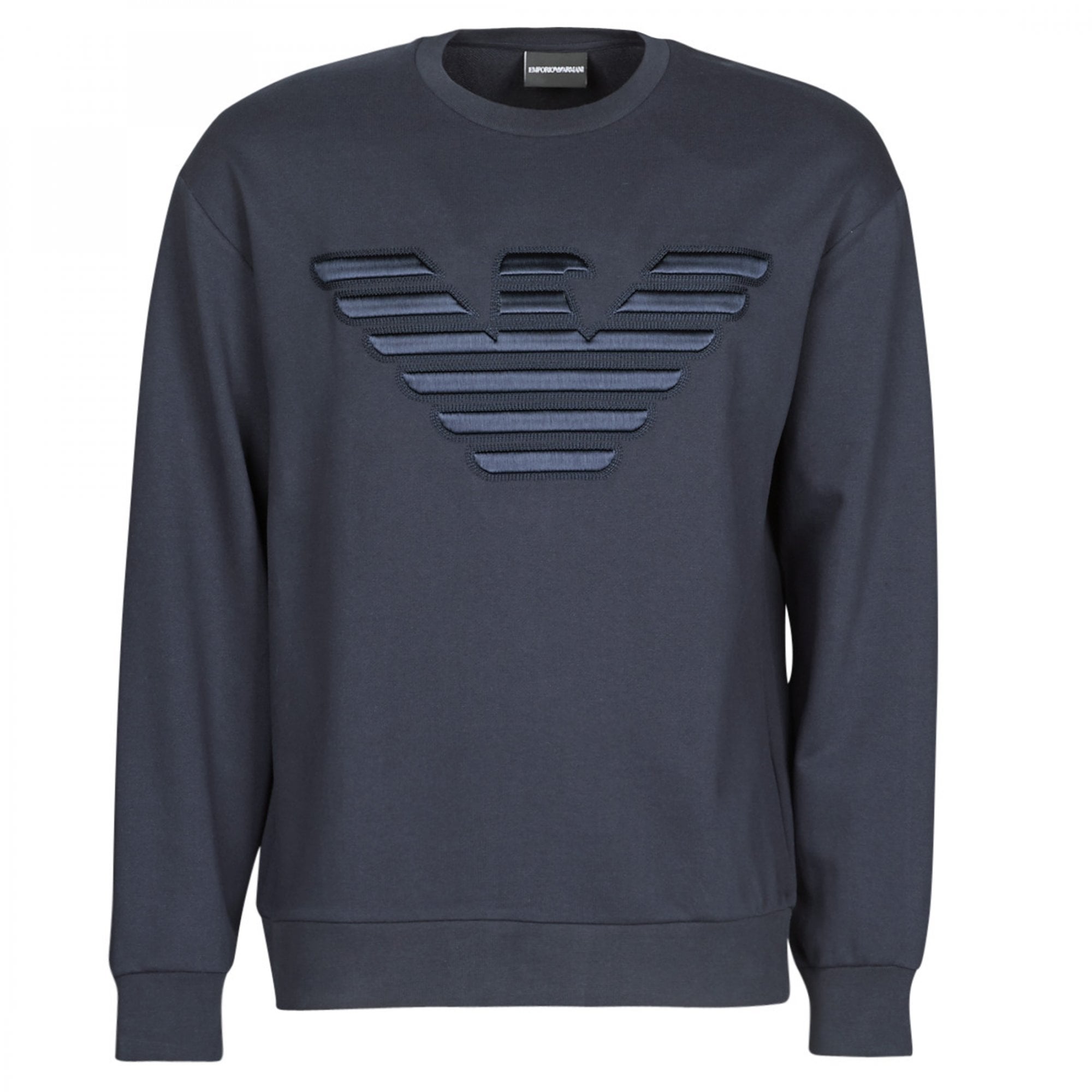 emporio armani crew neck logo sweatshirt black